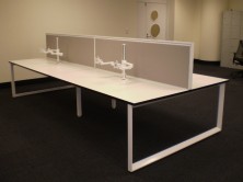 Ecotech Tops. Loop Double Leg For Back To Back Workstation With Staxis Screens. Choice Of Fabrics